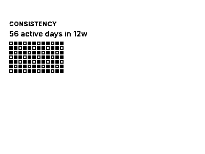 The panel showing a grid of training days over recent weeks.