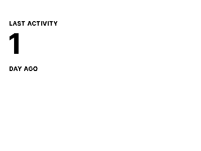 The Days since widget as the device renders it: How long since the last recorded activity.