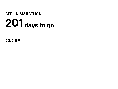 The panel showing the number of days until race day.